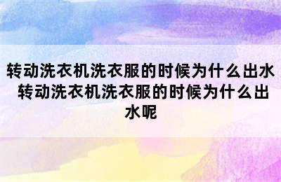 转动洗衣机洗衣服的时候为什么出水 转动洗衣机洗衣服的时候为什么出水呢